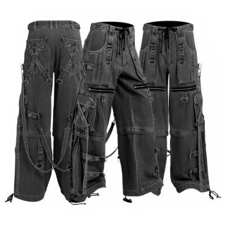 TRIPP NYC GOTHIC X-STRAP PANT BLACK DENIM